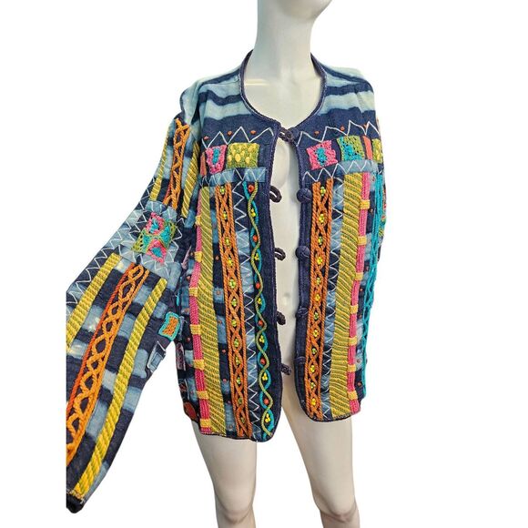 Coldwater Creek Embroidered Colorful Chambray Jacket Womens Size 2X - Picture 2 of 8
